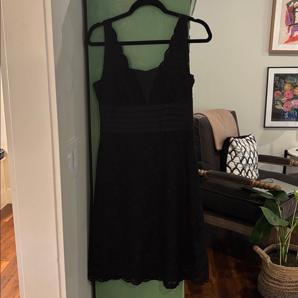 Odille Black Lace Dress Anthropologie 2